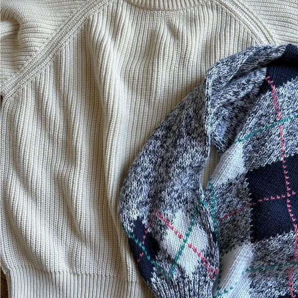 Vintage Cape Isle Knitters Hand Knit Argyle Sweater & LL. Bean XL - Picture 5 of 8